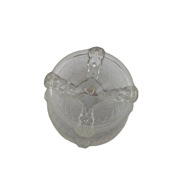 Antique Northwood Glass Opalescent Crimped Top Compote Spool Threaded Pattern - Picture 8 of 14